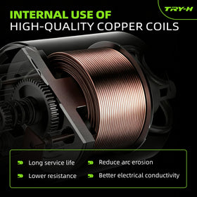 Internal metal construction of Try-H solenoid showing copper and iron conductors.