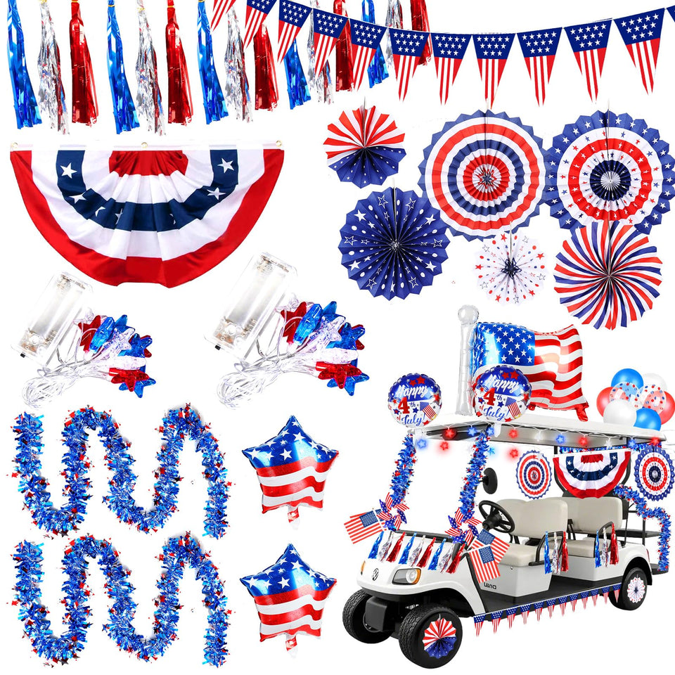 Tryly luminous pentagram rope adds radiant glow to outdoor Independence Day displays.