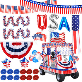 Tryly pleated fan flag adds bold Independence Day color for the parade