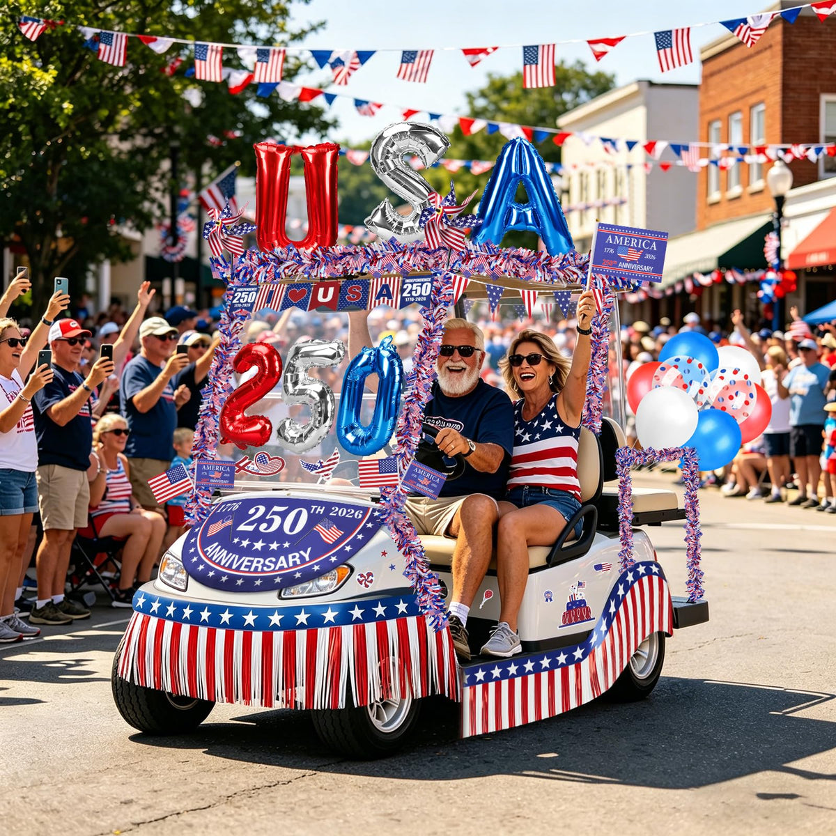 Tryly small USA hand flags provide crisp patriotic accents