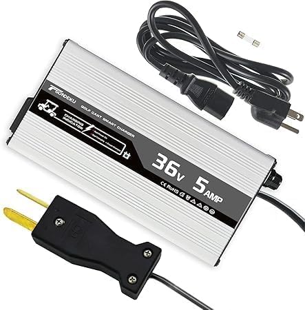 TSONDEKU 36V 5A golf cart charger ready for EZGO TXT connection.