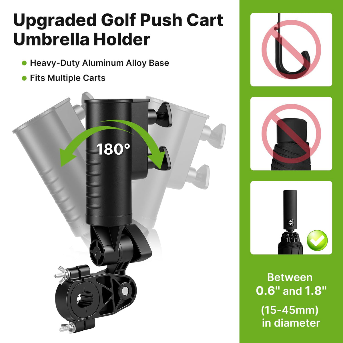 T TGBROS heavy-duty clamp grips round, square, and oval tubing tightly on various carts.