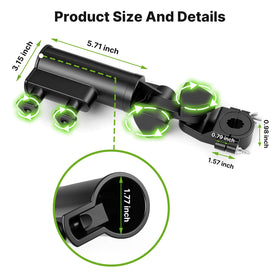 T TGBROS multi-use compatibility for strollers, scooters, beach chairs, and more.