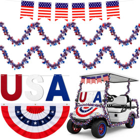 Tudomro Independence Day pleated fan flag for golf carts adds bold patriotic flair.