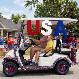 Tudomro patriotic golf cart decoration set ready for quick setup.