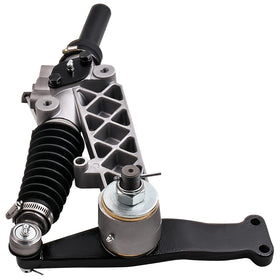 Tuningsworld EZGO TXT steering gear box assembly front view, direct replacement for smoother steering