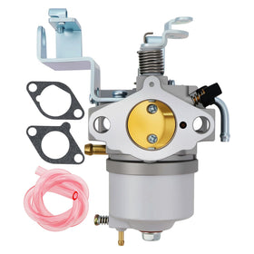 Turbook carburetor kit contents with fuel pump, lines, and gaskets for easy maintenance