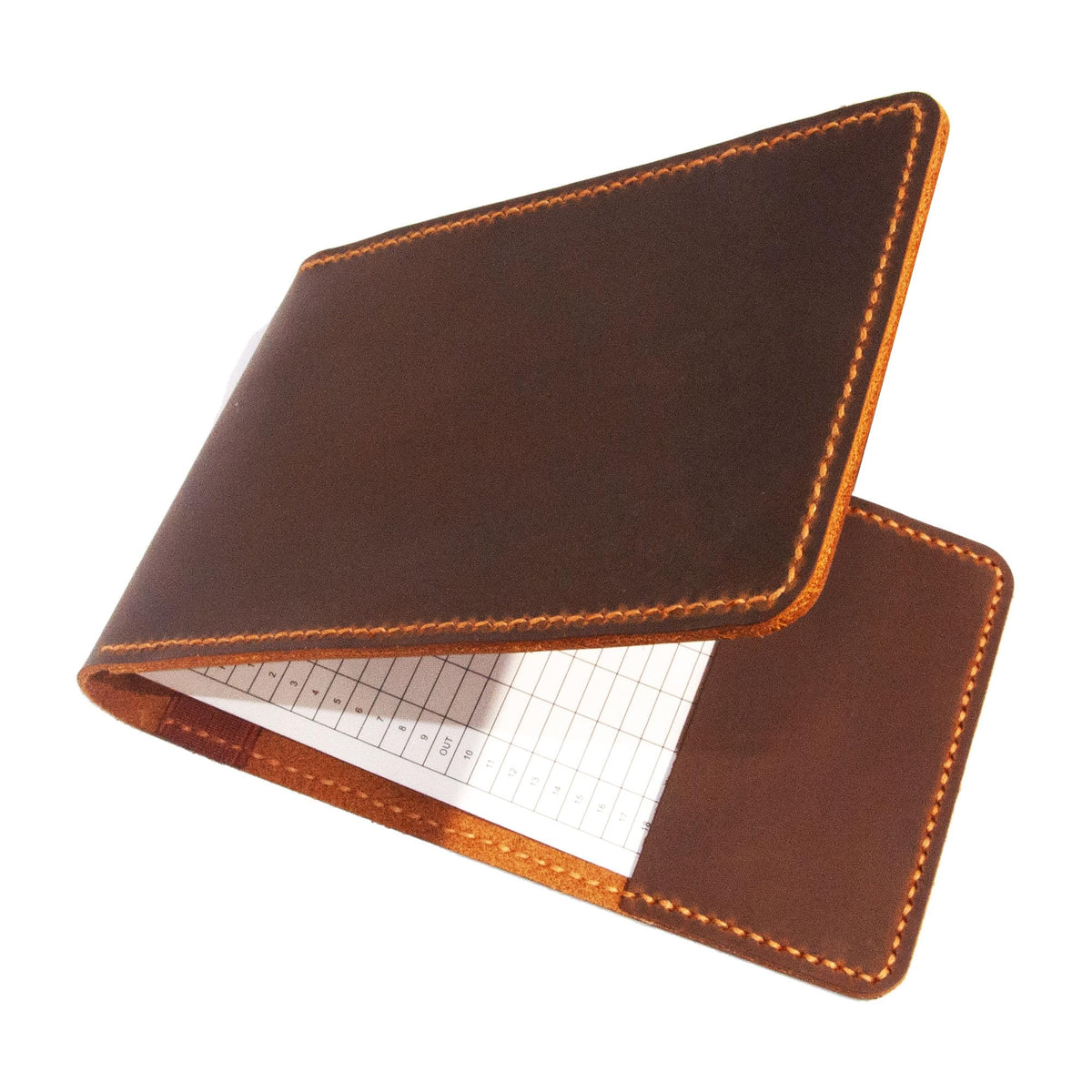 Turbosnail leather scorecard holder with monogram for personalized golfer gift