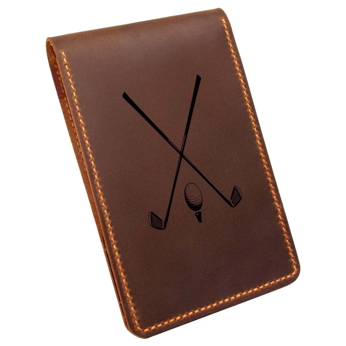 Turbosnail leather golf scorecard holder in pocket for quick course access