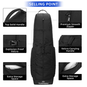 TurnWay golf travel bag interior padding protects clubs.