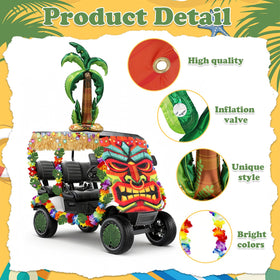 TUSAUW Hawaiian leis add bright color for festive island vibes.