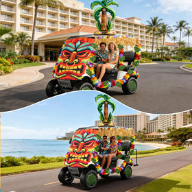 TUSAUW inflatable coconut tree adds height and island drama.