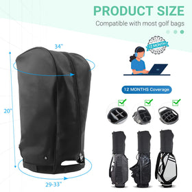 tuu golf bag cover demonstrates universal fit for most 8.5–9 inch bags