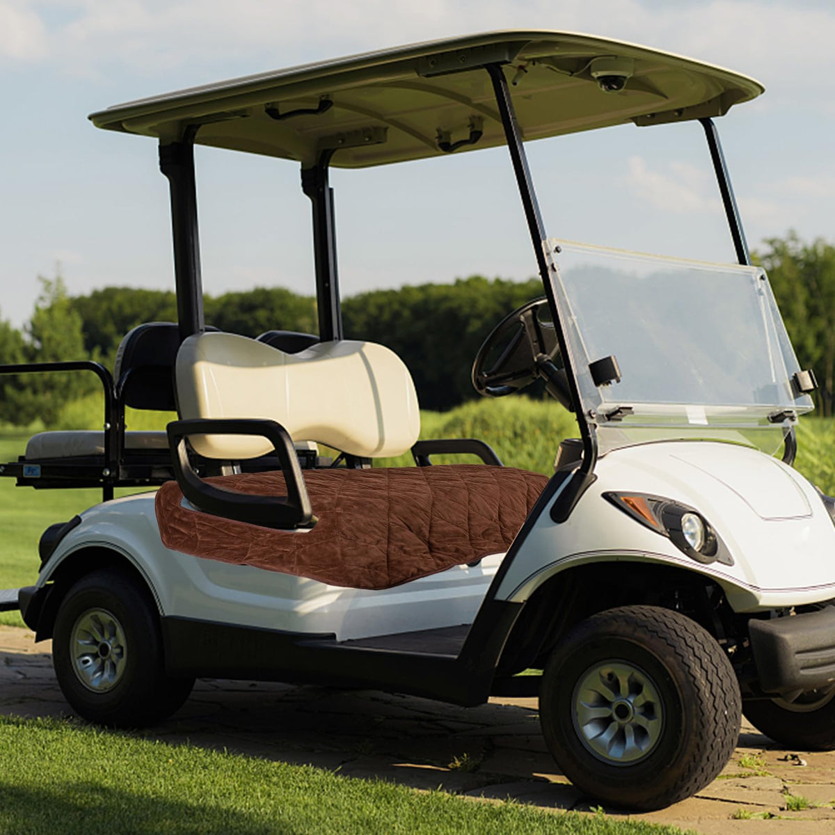TUYU machine washable golf cart seat blanket for easy cleanup.