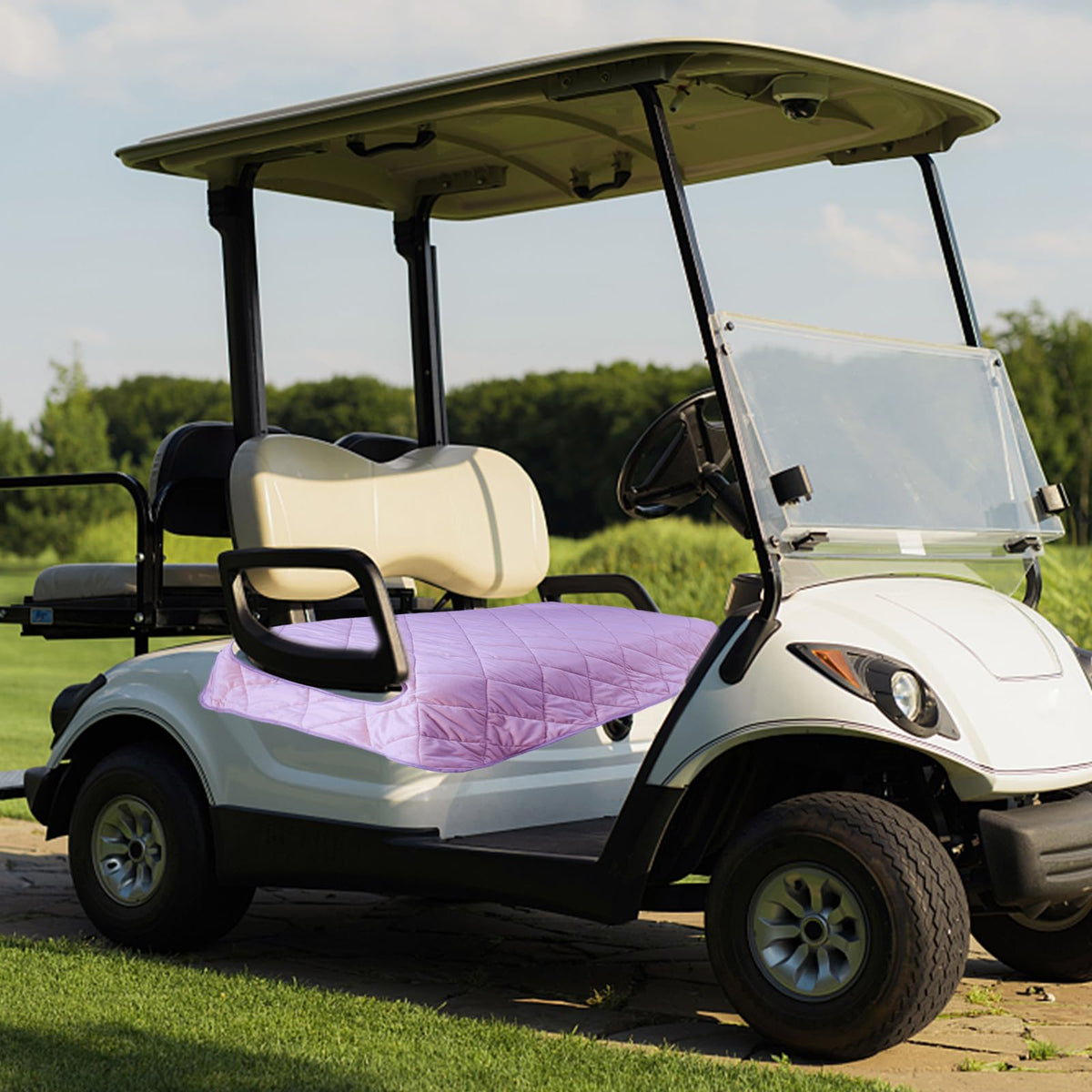 TUYU universal-fit chart confirms compatibility with 2-person Club Car and EZGO models.