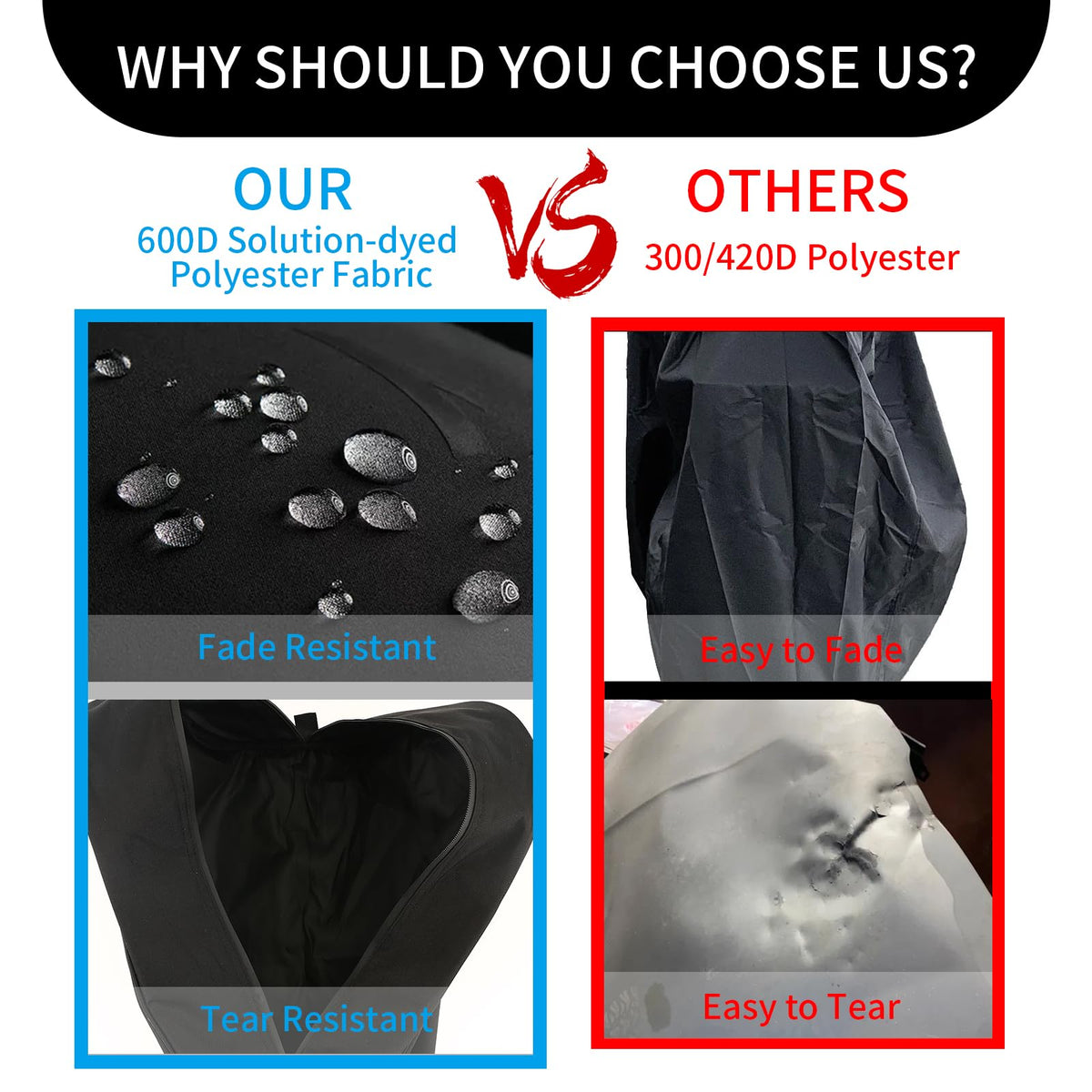 TUYUU Golf Bag Cover easy attachment with magic straps for secure wind resistance.