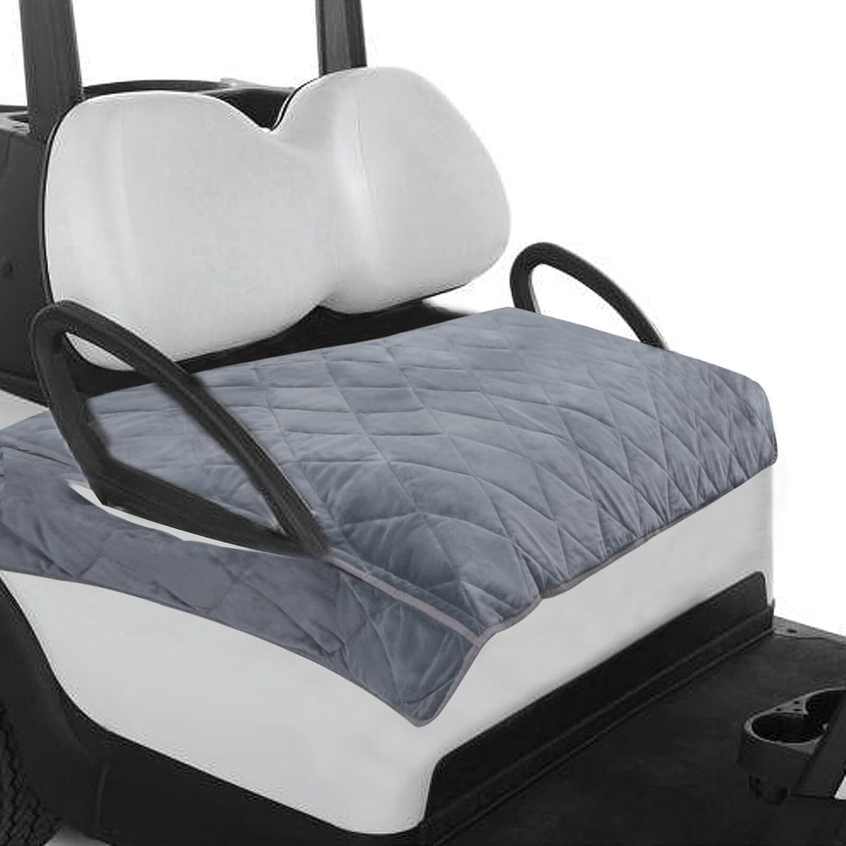 TUYUU golf cart seat cover towel in soft plush grey enhances cozy comfort on rides