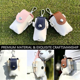 Tvlmyx golf ball holder with carabiner clamps securely to bag or belt.