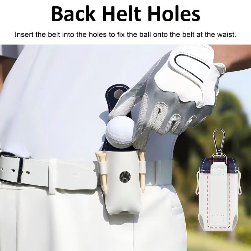Tvlmyx golf ball pouch demonstrates one-handed access for uninterrupted play.