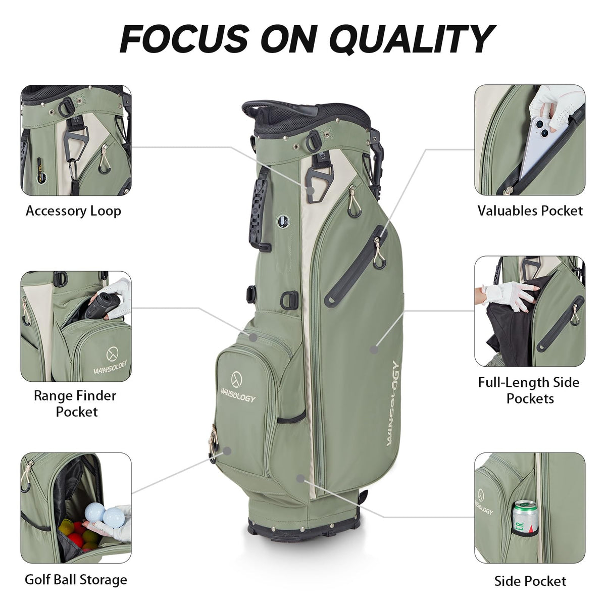 T WINSOLOGY 8-pocket cooler pocket bag provides on-course refreshments