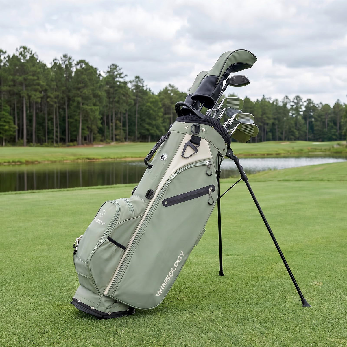 T WINSOLOGY durable polyester construction withstands regular on-course use