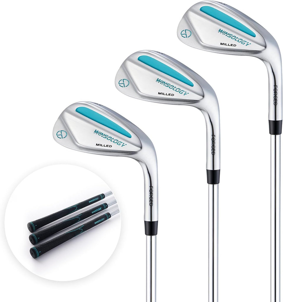T WINSOLOGY sand wedges set, showcasing full three-club versatility.
