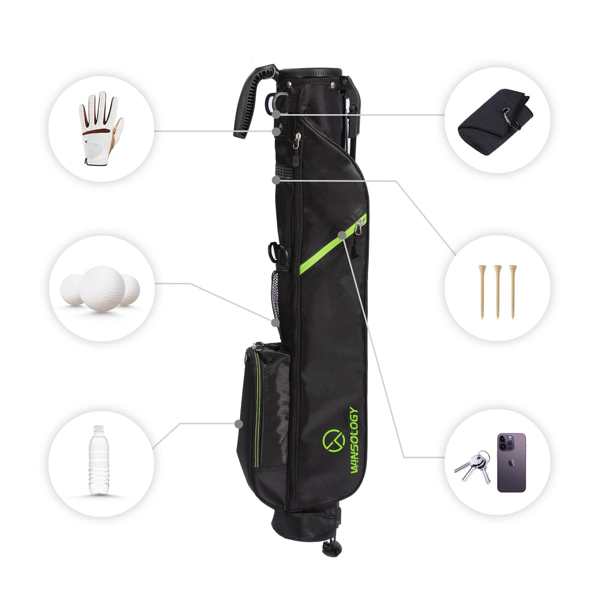 T WINSOLOGY compact bag with stable handle and durable stand design.