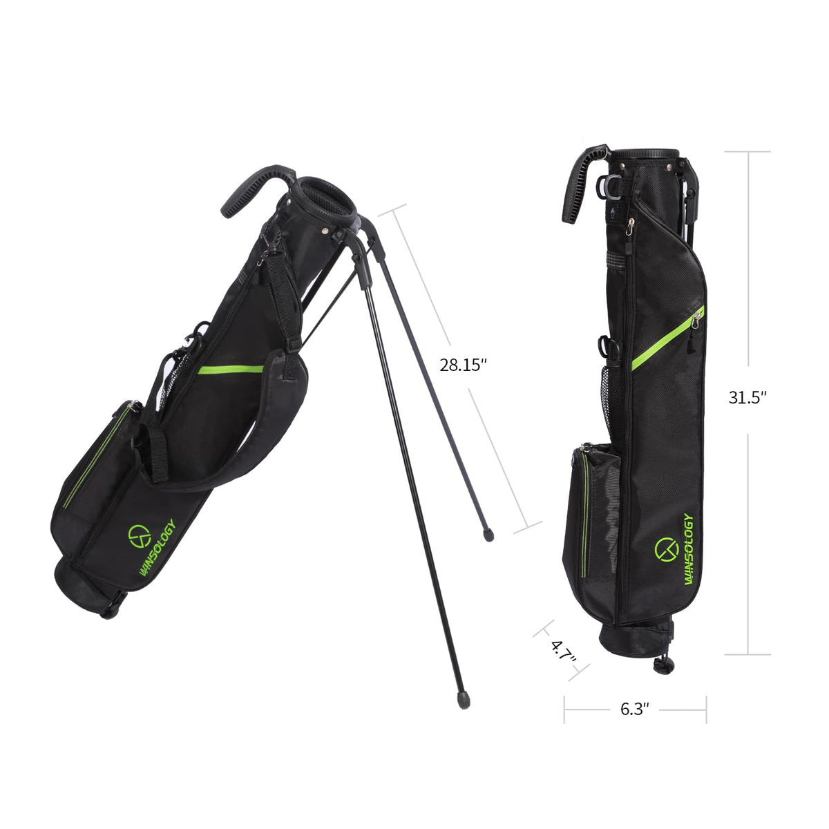 T WINSOLOGY compact golf bag top divider protects clubs during transport.