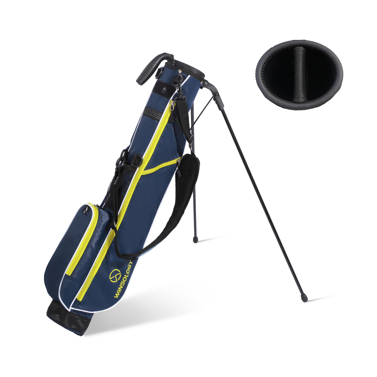 T WINSOLOGY small golf bag top view shows compact, portable design for daily practice.