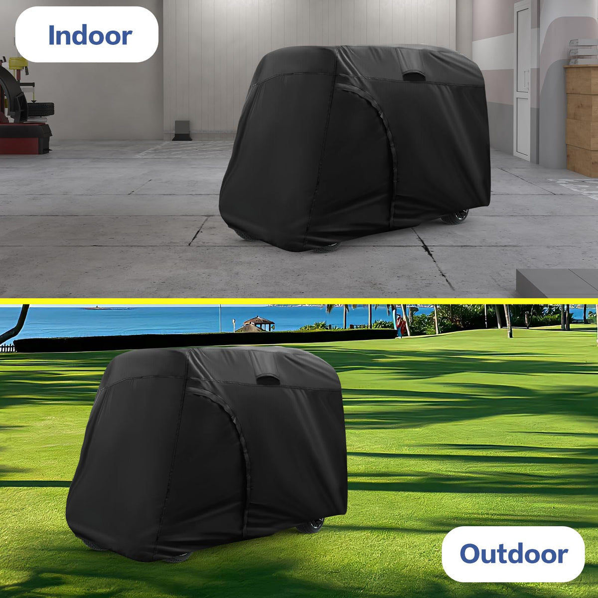 TwoPone curved left zipper enables quick access to items.