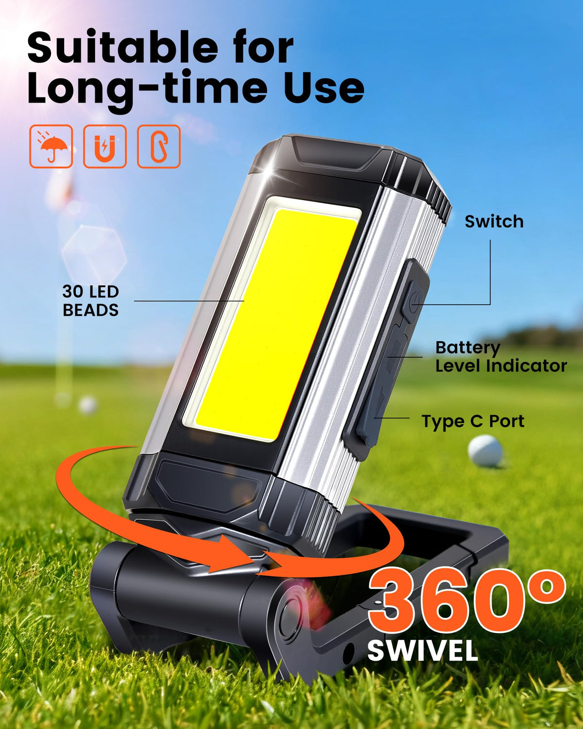 TXHFYKH portable light with USB-C fast charge for quick top ups