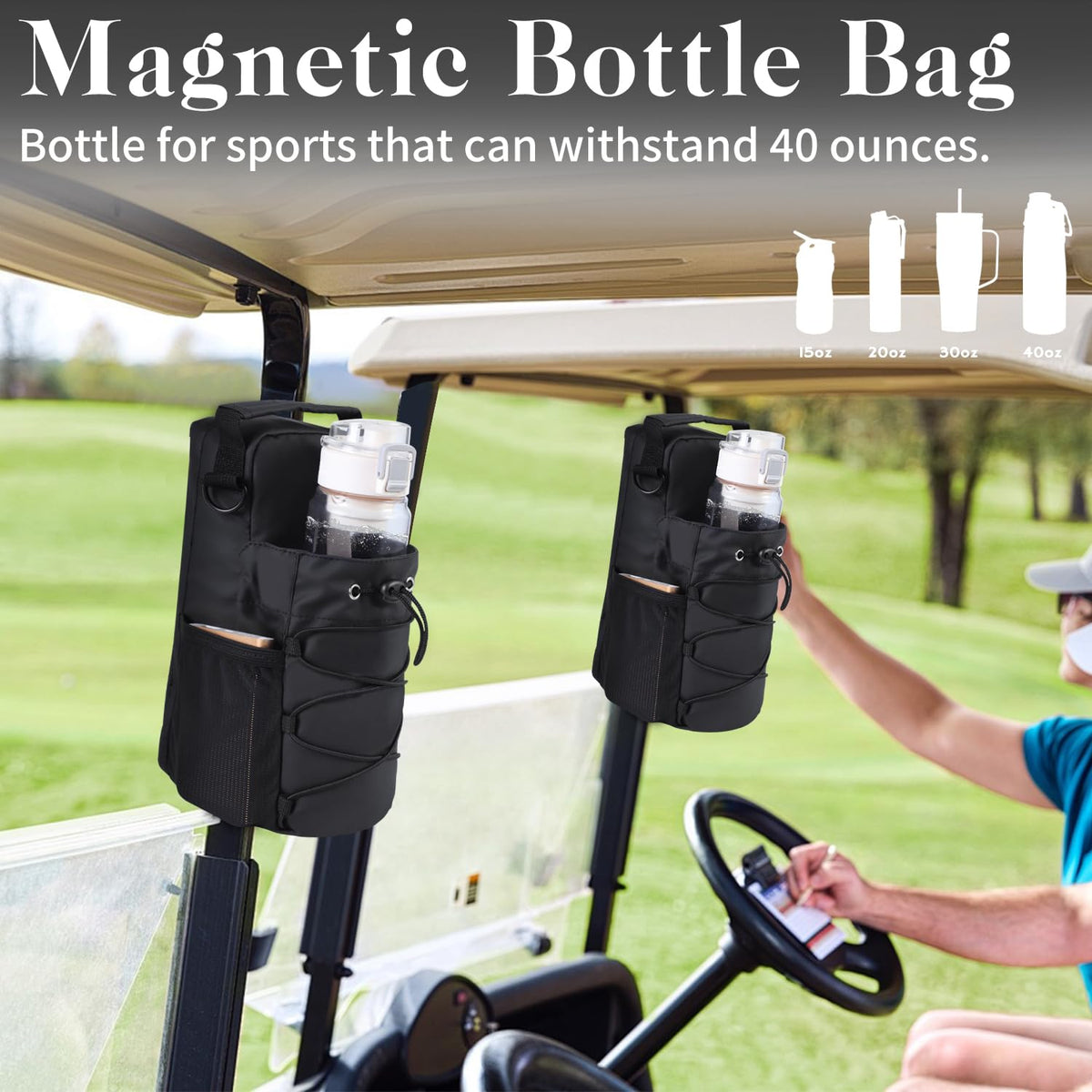 TXIYEAN bottle holder with phone pocket keeps essentials within reach