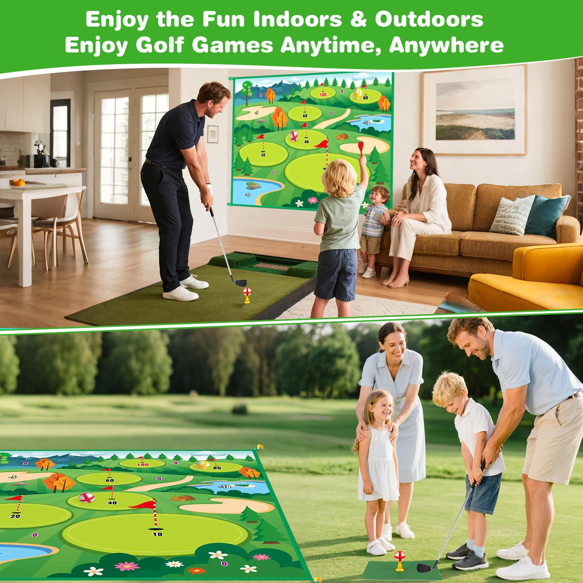TYRRDE ground stakes secure the mat on lawn or floor.