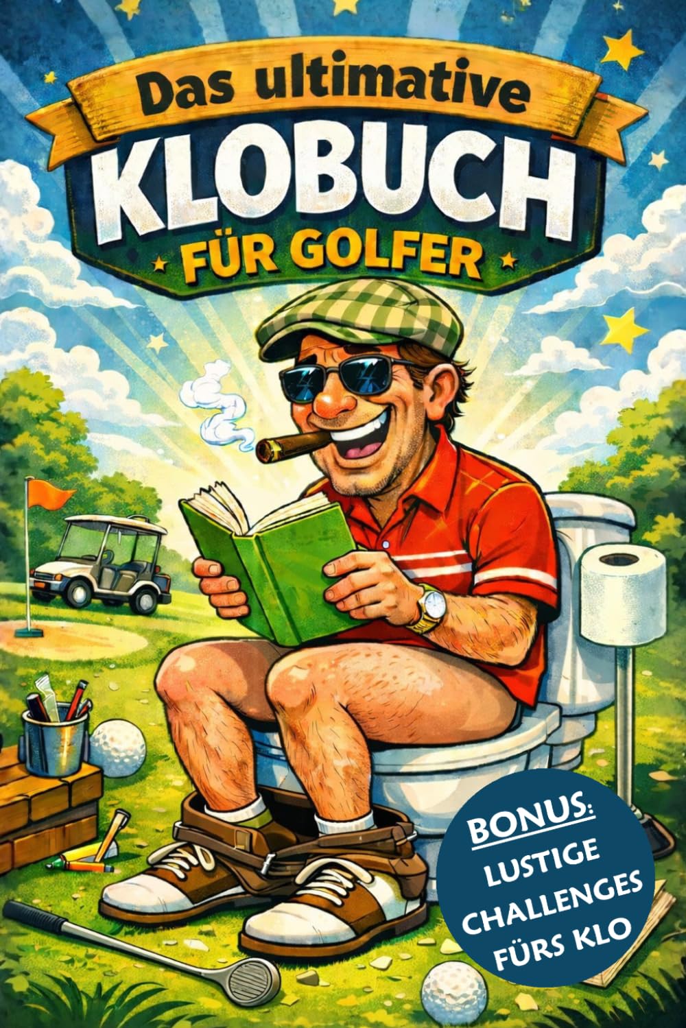 Ultimate Golfers Toilet Book cover image, perfect for quick breaks and laughs on the golf course.