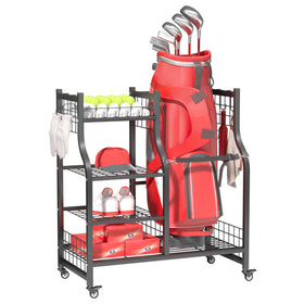 Ultrawall golf storage organizer with wheels for easy garage mobility.