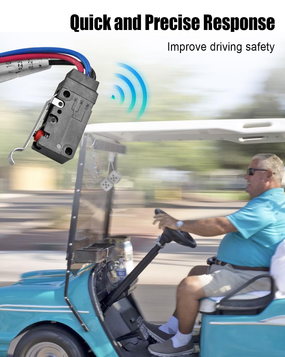 Two-prong switch included for versatile Club Car setups and reliable actuation