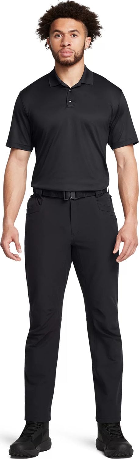 Under Armour Alpha Flat Front Pant stretch waistband with belt loops for secure, comfortable everyday wear.