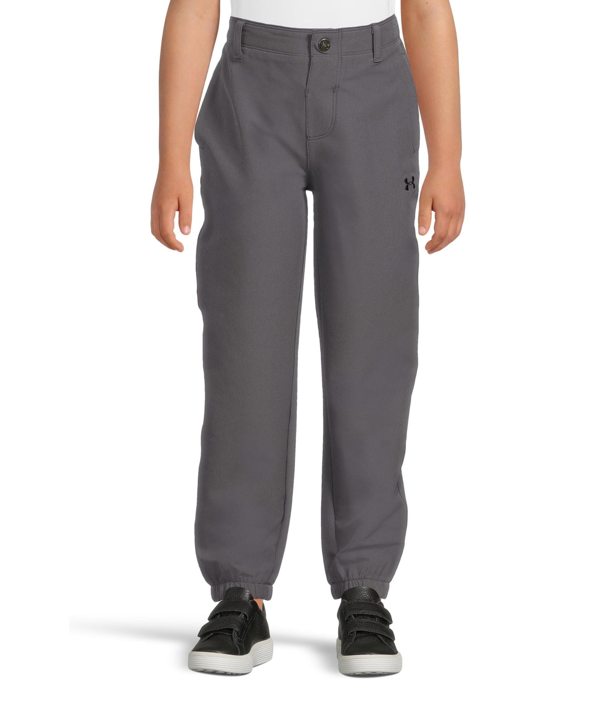 Under Armour Boys Matchplay Joggers in Castlerock, front view, relaxed fit for active days