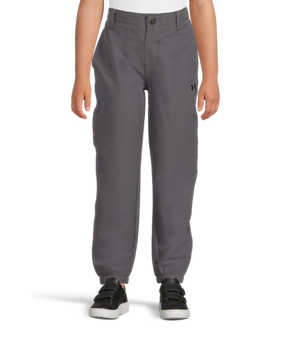 Under Armour Boys Matchplay Joggers in Castlerock, front view, relaxed fit for active days