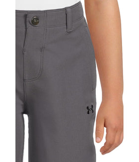 Under Armour Castlerock Joggers, side view highlighting zip-fly design and cuffed ankle