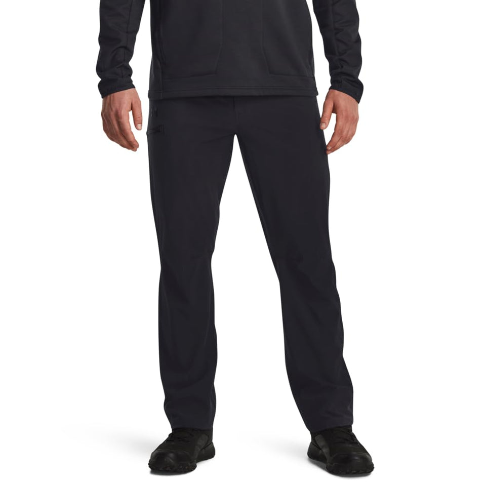 Under Armour Defender Pants front view in dark navy showing movement-friendly design