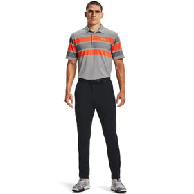 Under Armour Drive Pants halo gray side view, flexible fabric for dynamic training