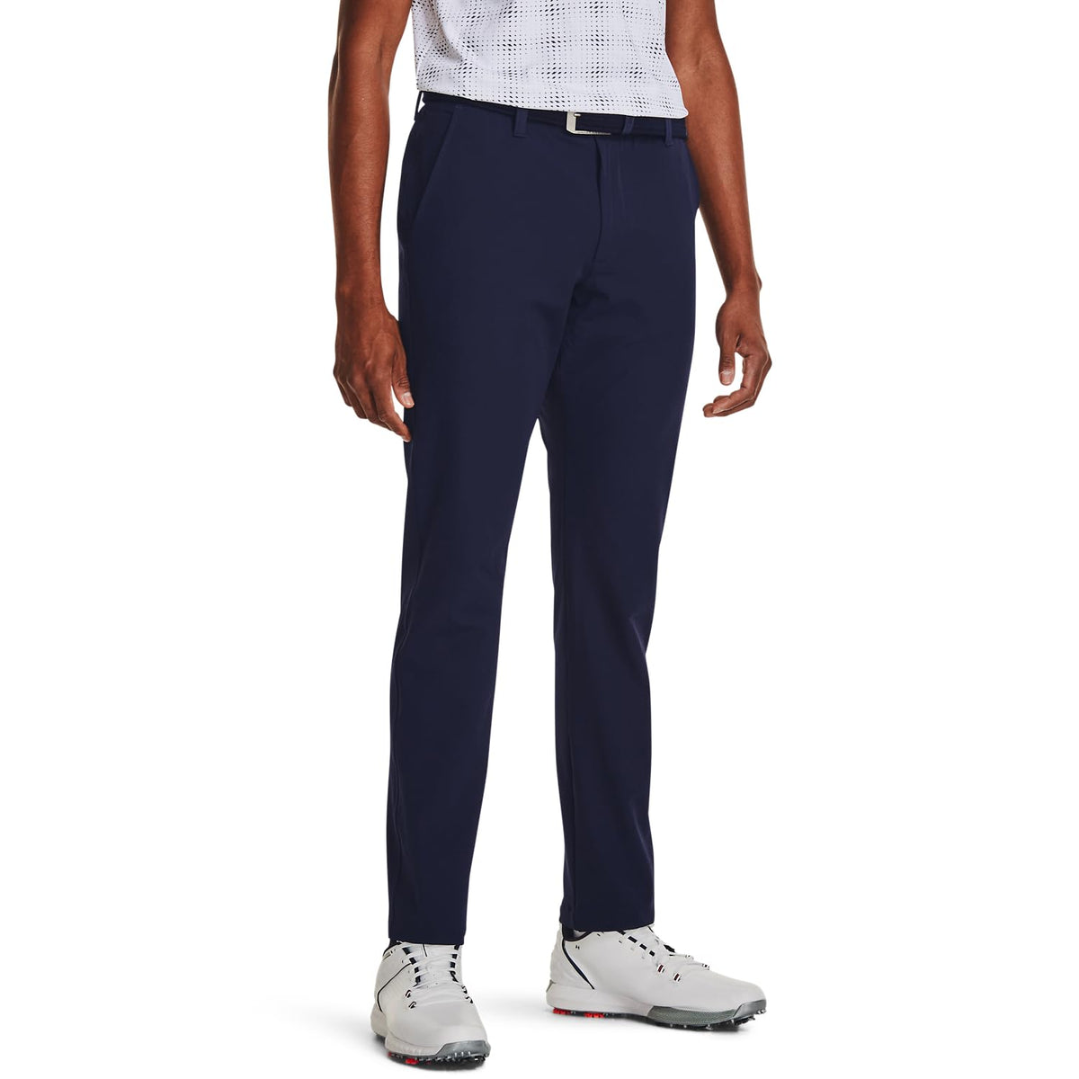 Under Armour Drive Tapered Pants in Midnight Navy with quick-dry comfort.