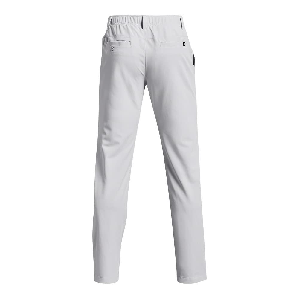 Under Armour Drive Pants pocket detail shows flat-front design for secure storage.