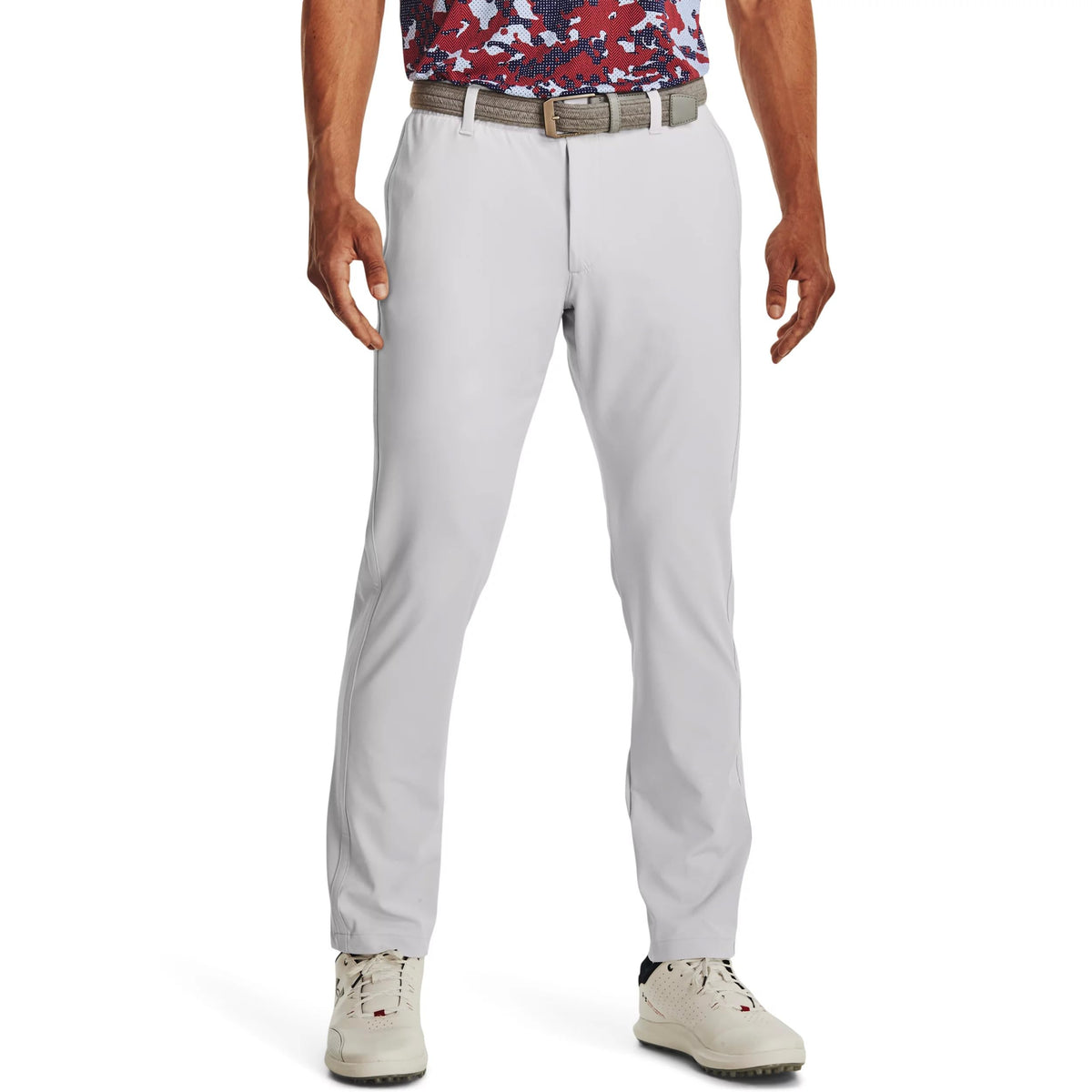 Under Armour Iso-Chill tapered pants Halo Gray, front view with a modern, breathable fit.