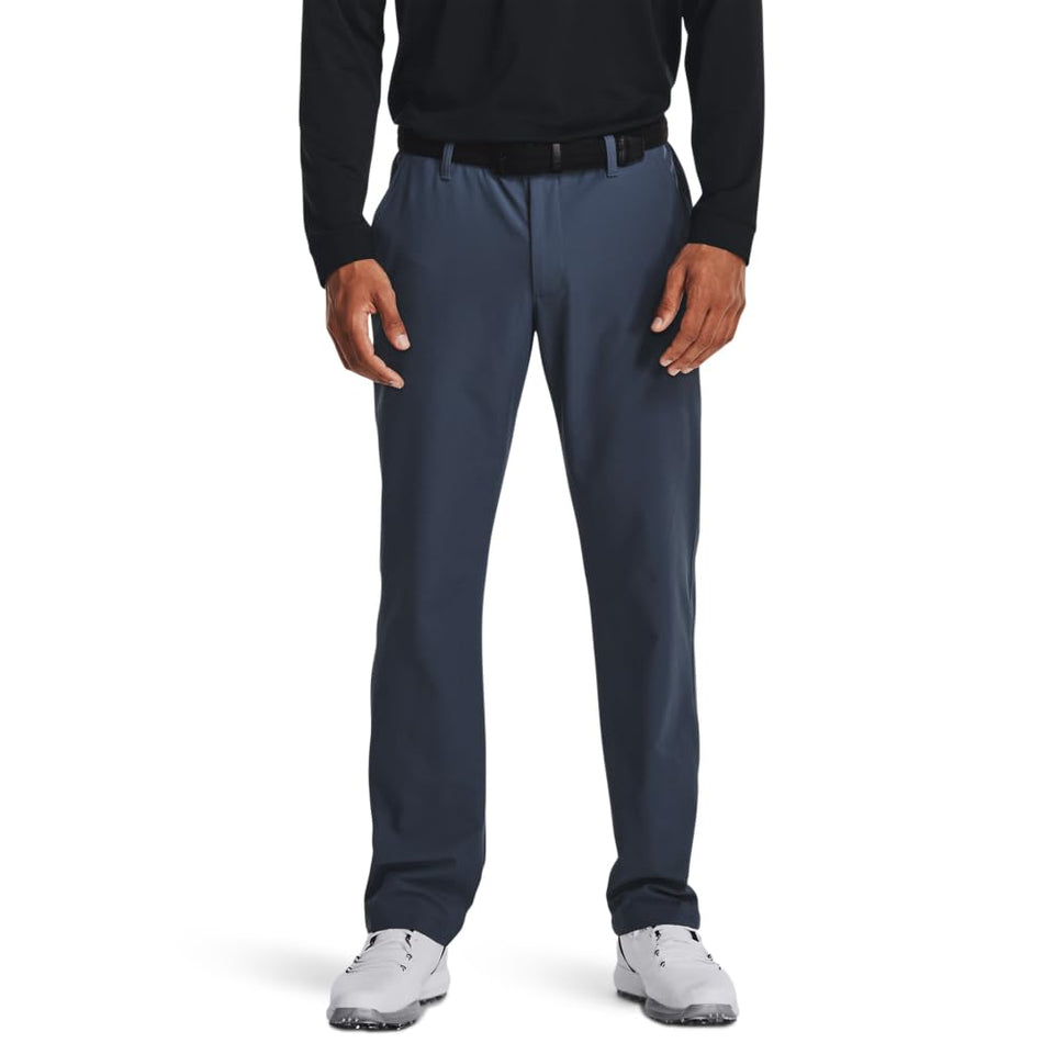 Under Armour Mens Drive Pants front view highlights water-repellent UA Storm fabric for all-day wear.