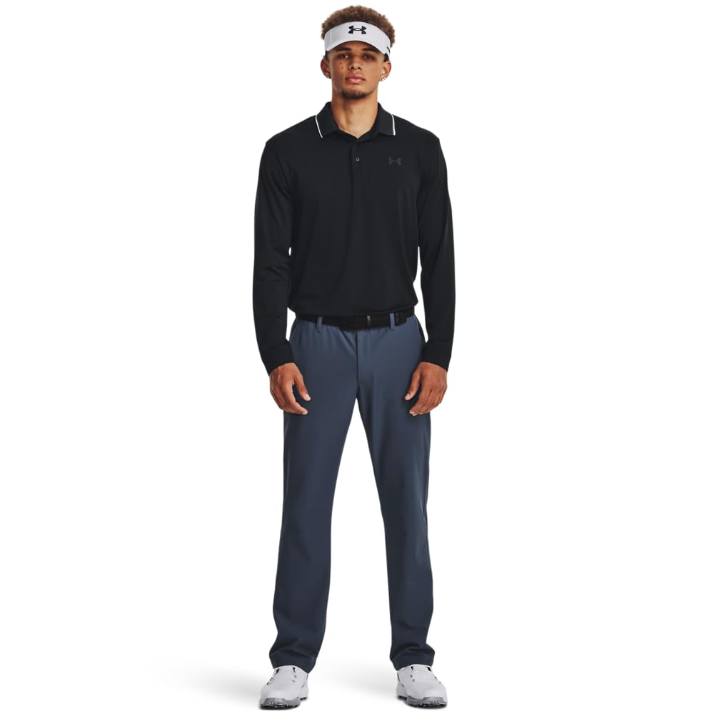 Under Armour Mens Drive Pants backside view emphasizes secure pockets and straight-leg fit.