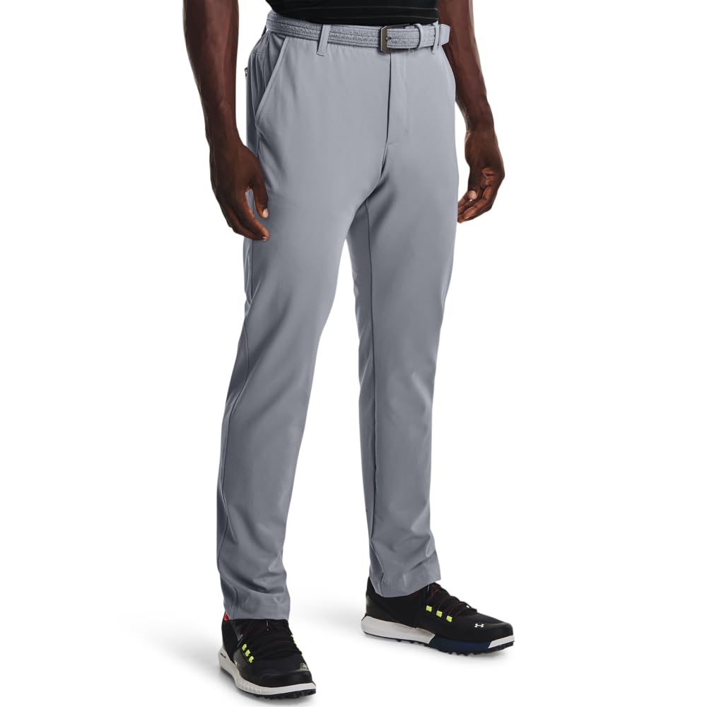 Under Armour Men's Drive tapered pants front view, optimized for athletic movement and everyday comfort.