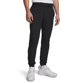 Under Armour men's golf joggers 001 black, front view, on-course mobility