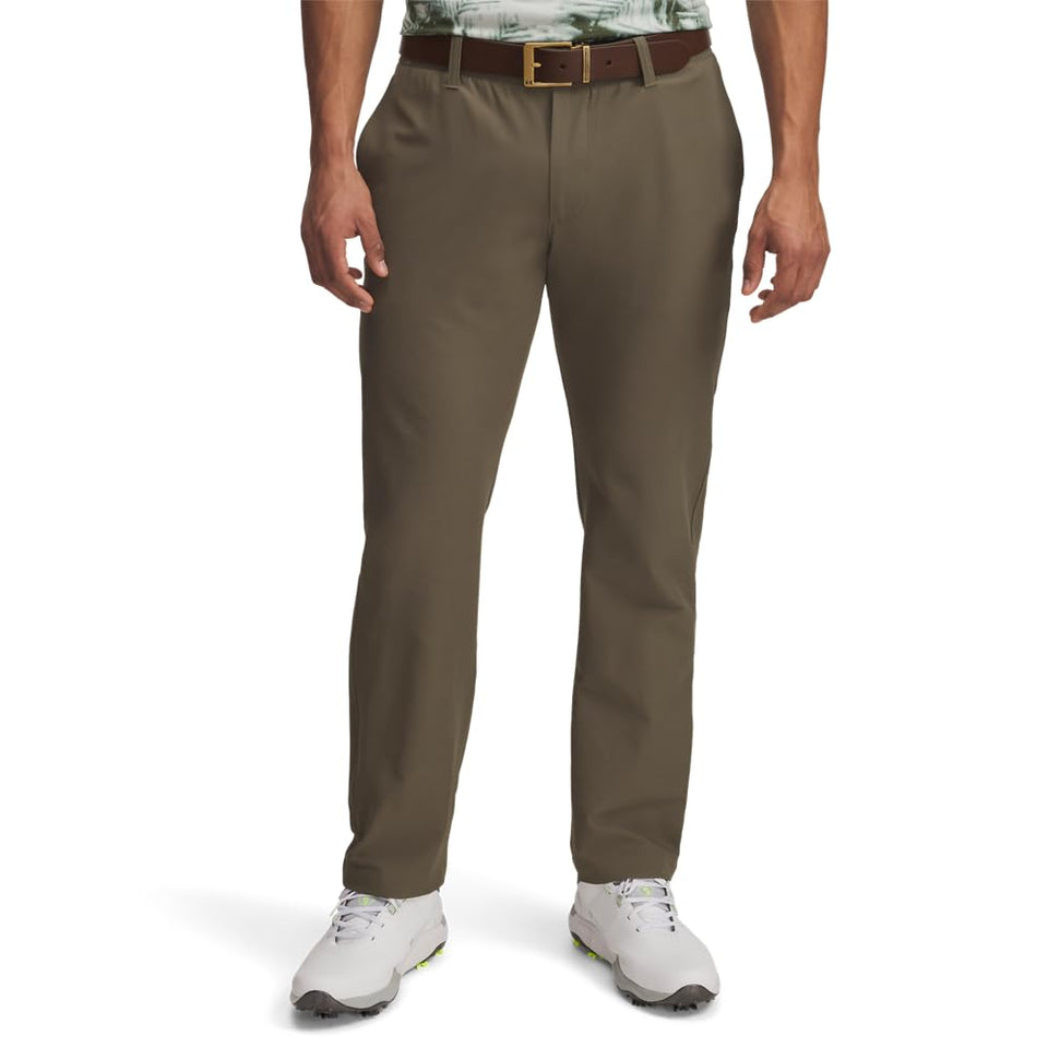 Under Armour men's golf pants Marine OD Green front view for on-course comfort